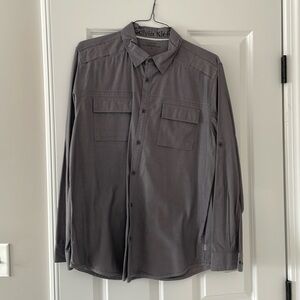 Charcoal gray Calvin Klein button down casual going out shirt. Size Large
